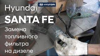 Замена топливного фильтра на дизеле/Hyundai SANTA FE