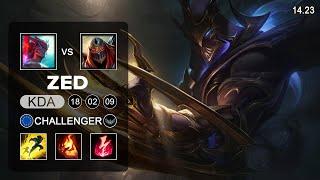 Zed vs Yone Mid - EUW Challenger - Patch 14.23 Season 14