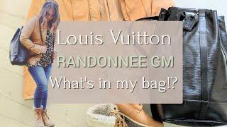 Louis Vuitton Backpack review/ What's in my LV bag Randonee #LVbackpack #vintagelv #whatsinmybag