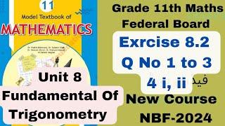 Exercise 8.2 Q 1, 2, 3, 4 (i, ii) Class 11th maths Fbise NBF Unit 8 model textbook 2024/25