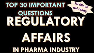 Regulatory Affairs in Pharmaceutical industry I RA department l Interview questions and answers