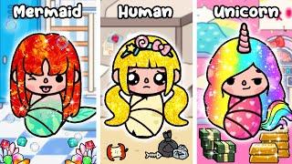 Unicorn VS Human VS Mermaid   | All Unicorn Stories Compilation  Sad Story | Toca Life World