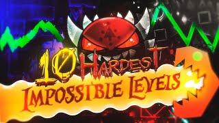 The NEW TOP 10 HARDEST IMPOSSIBLE LEVELS!!! | in [8K] Full Detail - Geometry Dash 2.2