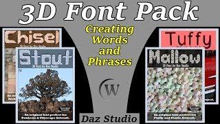 Creating Words and Phrases in Daz Studio with 3D Font Pack 1