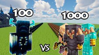 100 Wardens Vs 1000 Diamond Netherite Piglin Brute | Minecraft