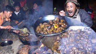 Himalayan buff fry party || Himalayan life of Nepal ||