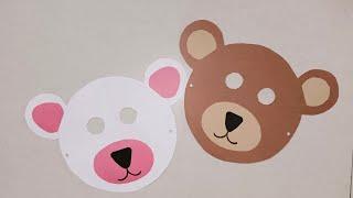 how to make bear mask | animal mask making | polar bear mask | bear face mask #mask #shukranaguruji