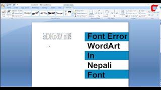 Microsoft Office Word Wordart Nepali Font Error.......