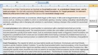Worksheet Change Event, Event Procedures in Excel VBA
