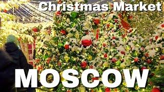  Russia's biggest Christmas Markets are in Moscow - walking tour in 4K