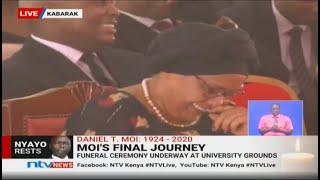 First lady laughs as President Uhuru hilariously recounts encounter with Moi || #MoiBurial