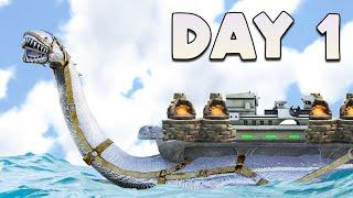 Surviving SOLO On A Plesiosaur Day 1 ARK