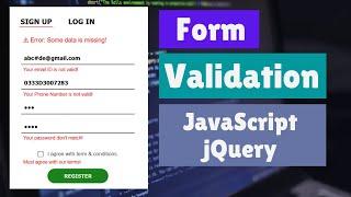 How To Validate Registration Form in jQuery | Form Validation Using JavaScript and jQuery