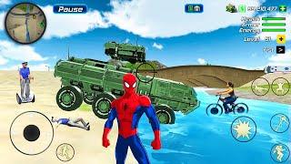 Rope Frog Ninja Hero Strange Gangster - Open City Military Tank - Android Gameplay