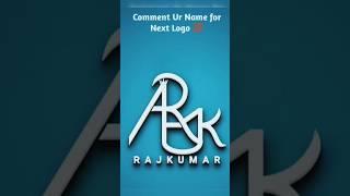 Rajkumar Name Logo Design #art #logodesignlove #brandlogo