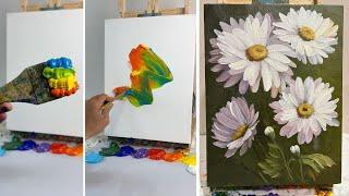 How to Paint Realistic Daisies | Easy Acrylic Painting Tutorial for Beginners #033