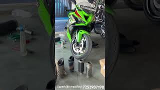 Kawasaki zx6r sc project exhoust install super bike repair n modified dehradun #kawasakininja #z900