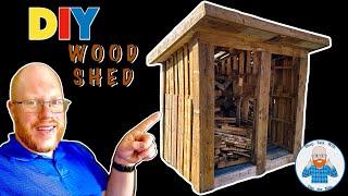 DIY WOODSHED- THIS IS A PALLET WOOD SHED, BUILT FROM RECLAIMED PALLETS! HOLDS 1-2 CORD.#woodshed