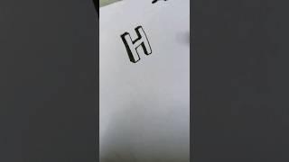3D capital H ️ 3️⃣D | 3D letter H | Three Dimensional alphabet H #3d #shorts