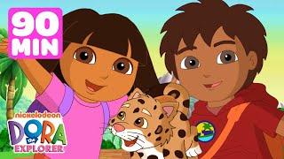 Dora & Diego's Daring Baby Jaguar Rescues!  90 Minutes | Dora the Explorer | Dora & Friends