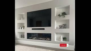 41- Wonderful gypsum board TV wall units/Ideas 2023