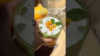 Making a Mango Sticky Rice Matcha Latte  #mango #matcha #matchalatte