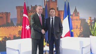 French president Macron meets Turkish counterpart Erdogan at NATO summit in Madrid | AFP