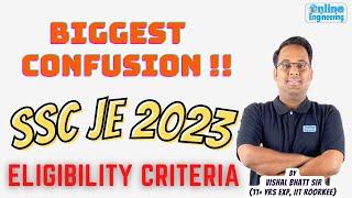 Eligibility Criteria for SSC JE 2023 || #cpwd #bro #civilengineering