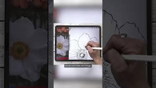 How Add Detail to your Flower Illustration #shorts #short #drawingflowers