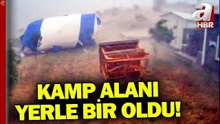 Tekirdağ'da şiddetli fırtına: Kamp alanı böyle yerle bir oldu | A Haber