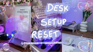 desk setup reset & organization + unboxing aesthetic decor *aliexpress haul* 🫧