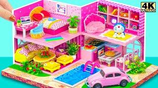Build a Luxury Barbie Mini Dream House for Two  With Pool & Car | DIY Miniature House