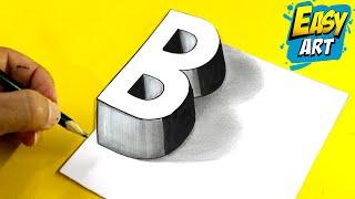 COMO Dibujar LETRAS en 3D LETRA B  How to Draw 3D LETTERS Letter B ► Dibujar letras BONITAS en 3D