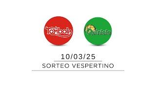 Sorteo Vespertino de Quiniela y Tómbola - 10/03/2025