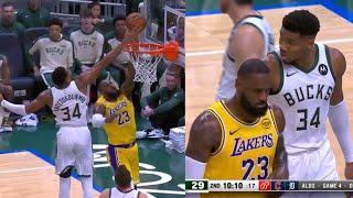 Giannis Antetokounmpo INSANE chase-down block on LeBron James 