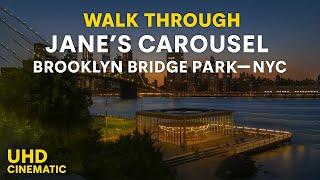 Walk to Jane’s Carousel | UHD Cinematic Tour in DUMBO Brooklyn Bridge Park NYC 2025