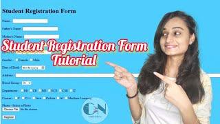 How to create Student Registration Form using Notepad || Code With Neha