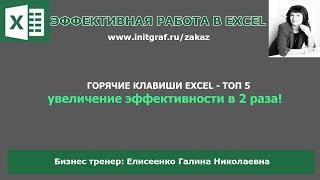 Горячие клавиши excel