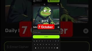 Memes Daily Memecoin Cipher code Daily Cipher Code 7 October| #memes #combo #airdrop