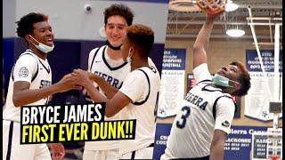 BRYCE JAMES FIRST DUNK EVER!! w/ LeBron Watching Too! Sierra Canyon JV Squad Is STACKED!