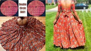 Double Circle Long Gown | Double Circle Skirt | Kalamkari Long Gown