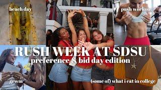 RUSHING AT SDSU (pt 2): PREFERENCE & BID DAY + my push workout, beach day & more!!