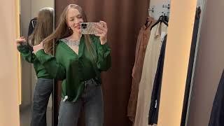 4K Try on Haul in dressing room transparent outfits ｜ Olivia Nox 2024