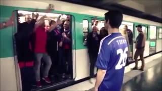 PSG fans stop Chelsea Supporter from boarding a train/subway