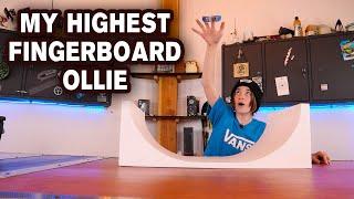 Seeing How High I Can Ollie A Fingerboard??? WORLD RECORD?!!