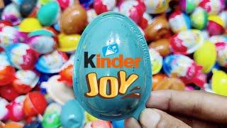 NEW 100 COLORED GLITTER KINDER SURPRISE TOYS OPENING A LOT OF KINDER JOY EGGS ASMR