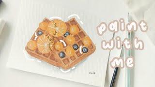 Watercolor Food Illustration Waffle | Paint With Me #53 | Indonesia