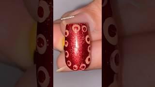 Easy Red Glitter Dot Nail Art  #shorts #yt #zarminasmallworld