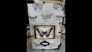 **sold!**Beautiful Junk-journal flip-through, Butterflies, Botanicals and Books, TimHoltz cover, #19