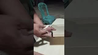 cara merapikan sudut pertemuan hpl dengan cet duco #carpenter #tusirhpl #wooddesigner